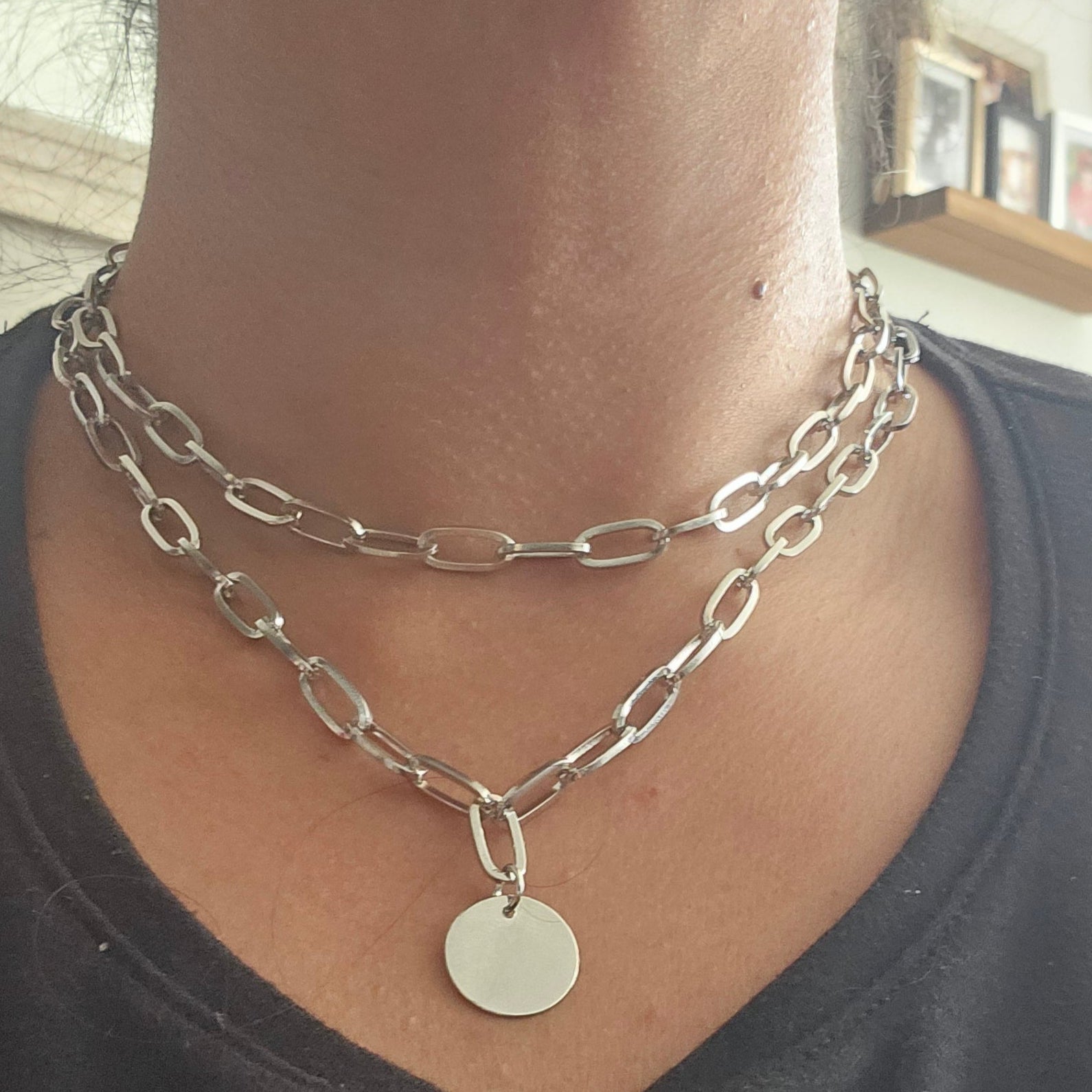 Layered Link Chain in Silver