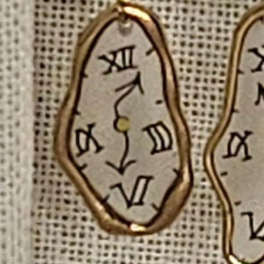 Crazy clocks earrings.