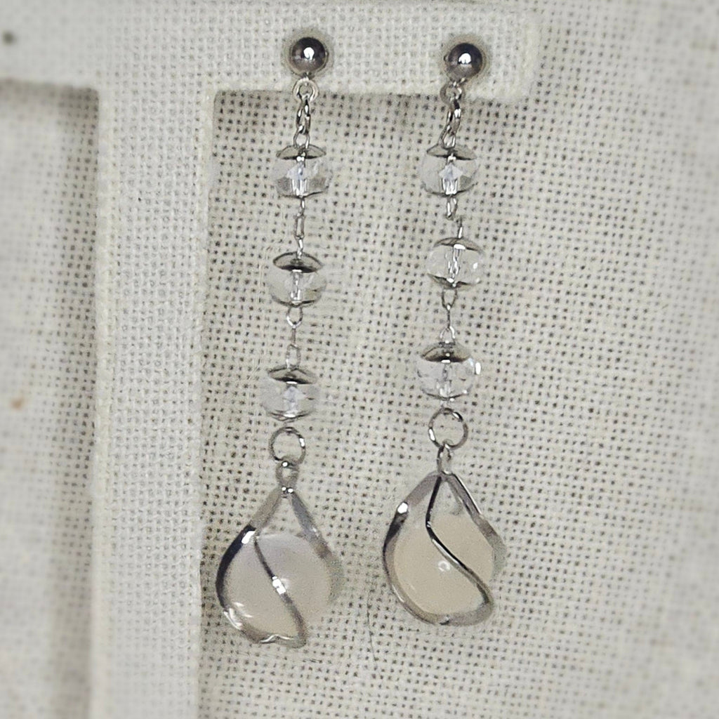 Silver drop earrings