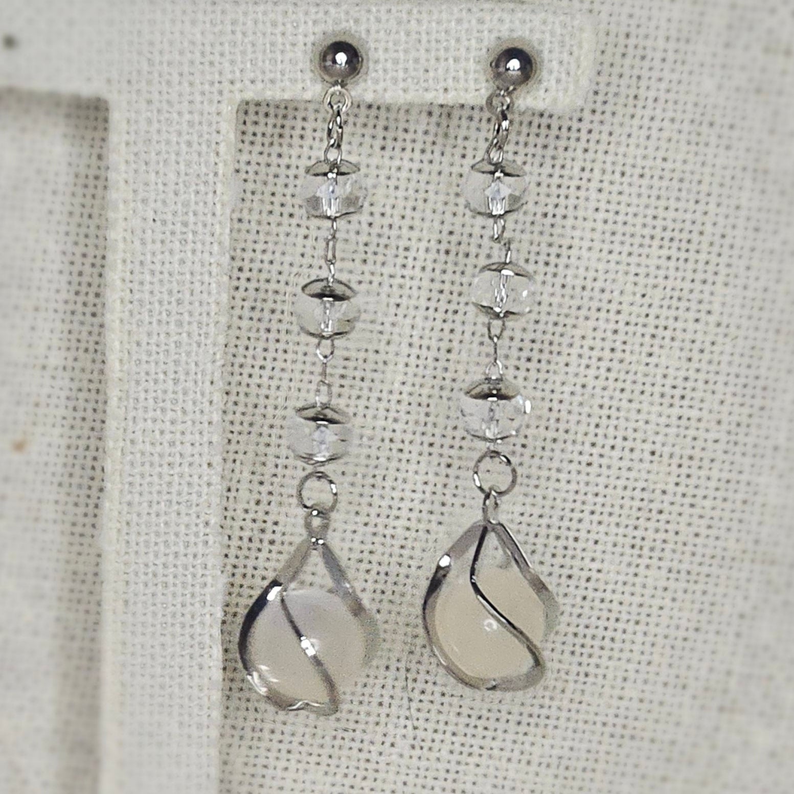 Silver drop earrings
