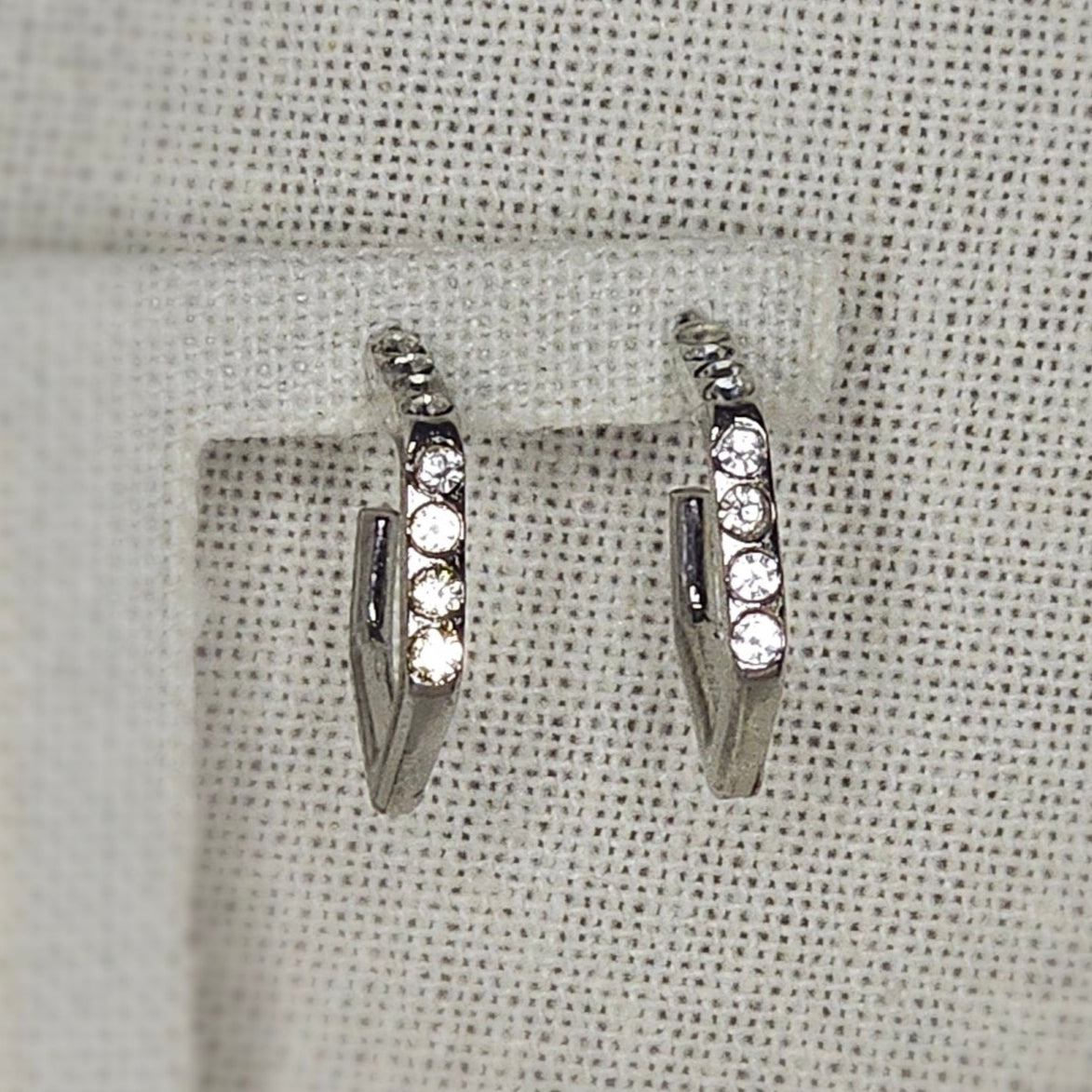 Silver pentagon earrings