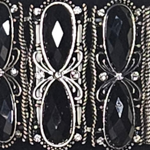 Black and silver stretch bracelet