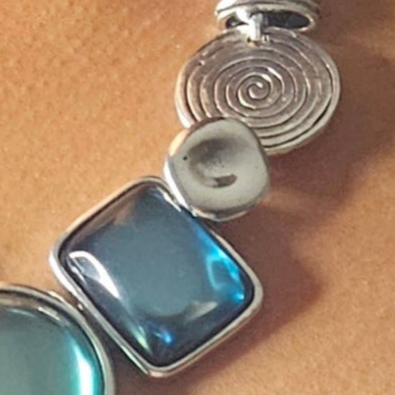Blue and silver statement necklace