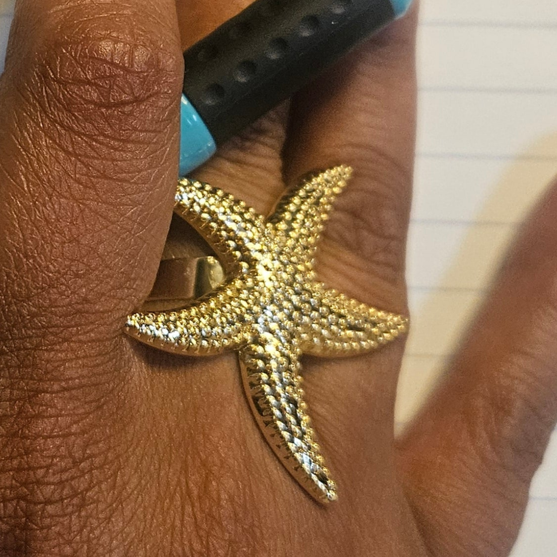 Golden Starfish Ring