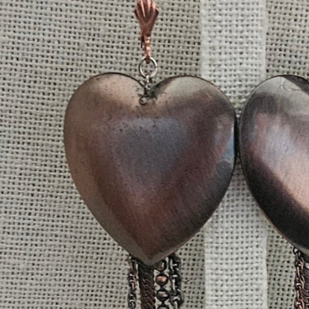 Brushed Hearts Dangle Earrings